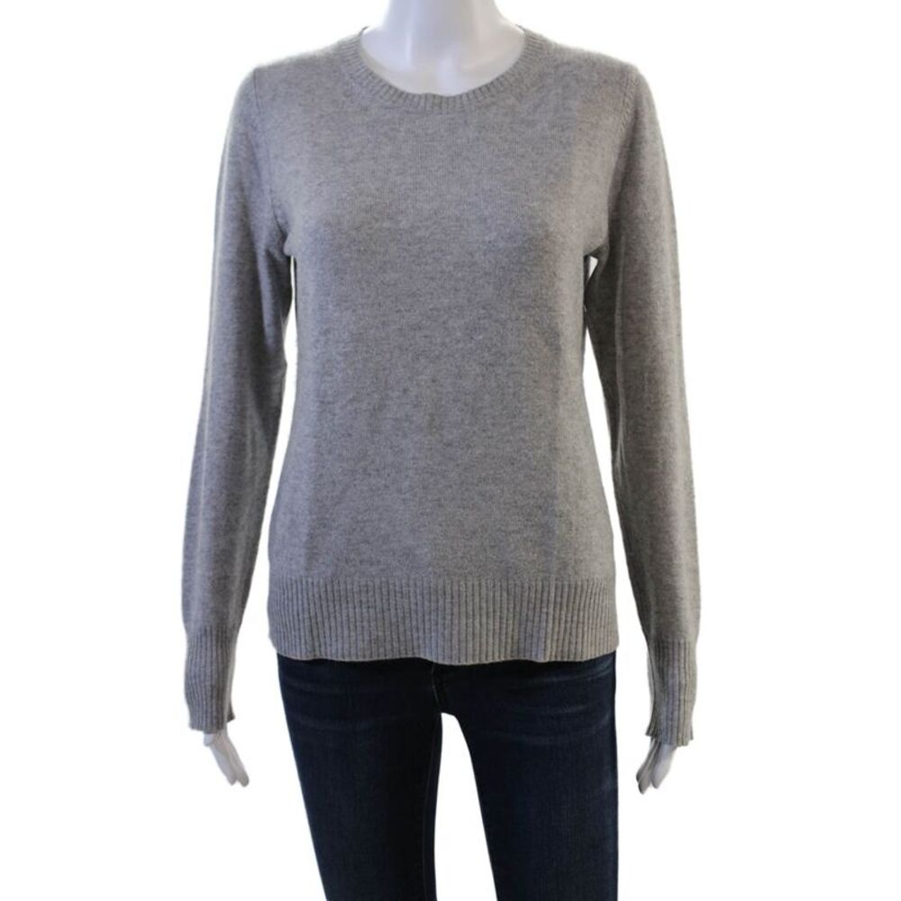 TSE Say Unisex 100% Cashmere Gray Pullover Sweater Crew Neck Size L